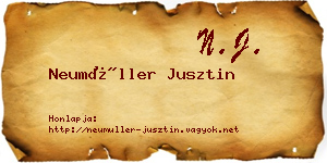 Neumüller Jusztin névjegykártya